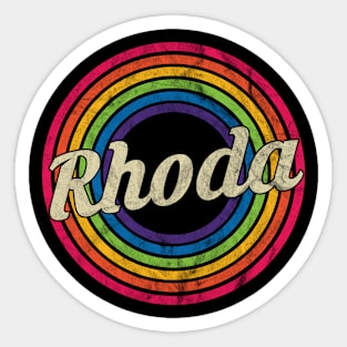 Rhoda - Retro Rainbow Faded-Style Sticker